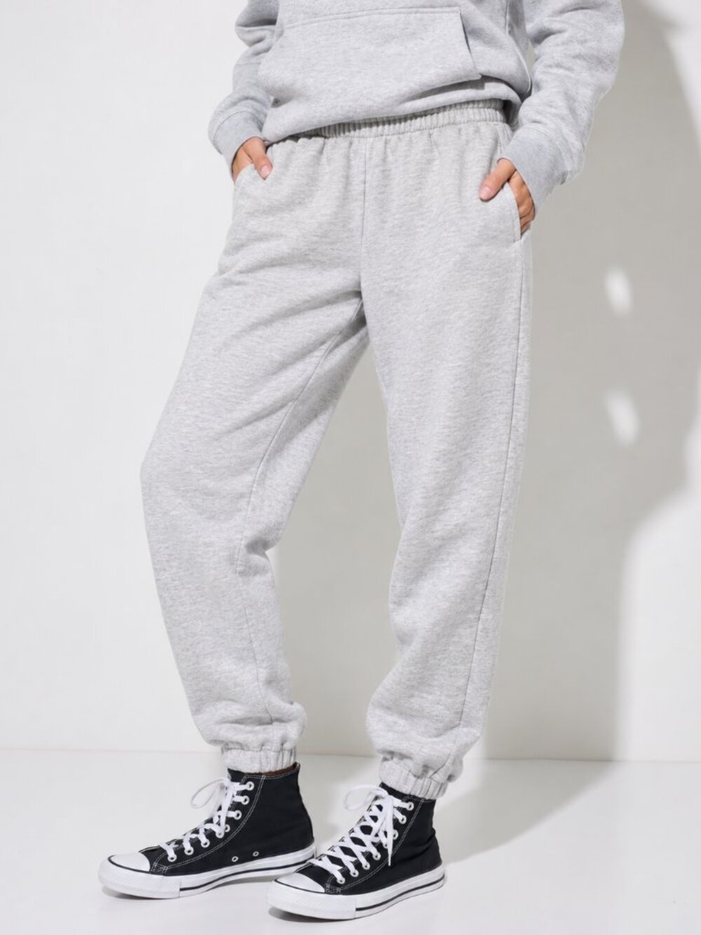 Women's Heather Gray Fleece Jogger Sweatpants Elastic Waist Size XS - Picture 1 of 14